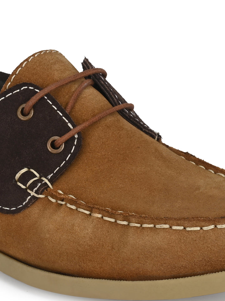 Men's Suede Leather Lace Up Boat Shoe