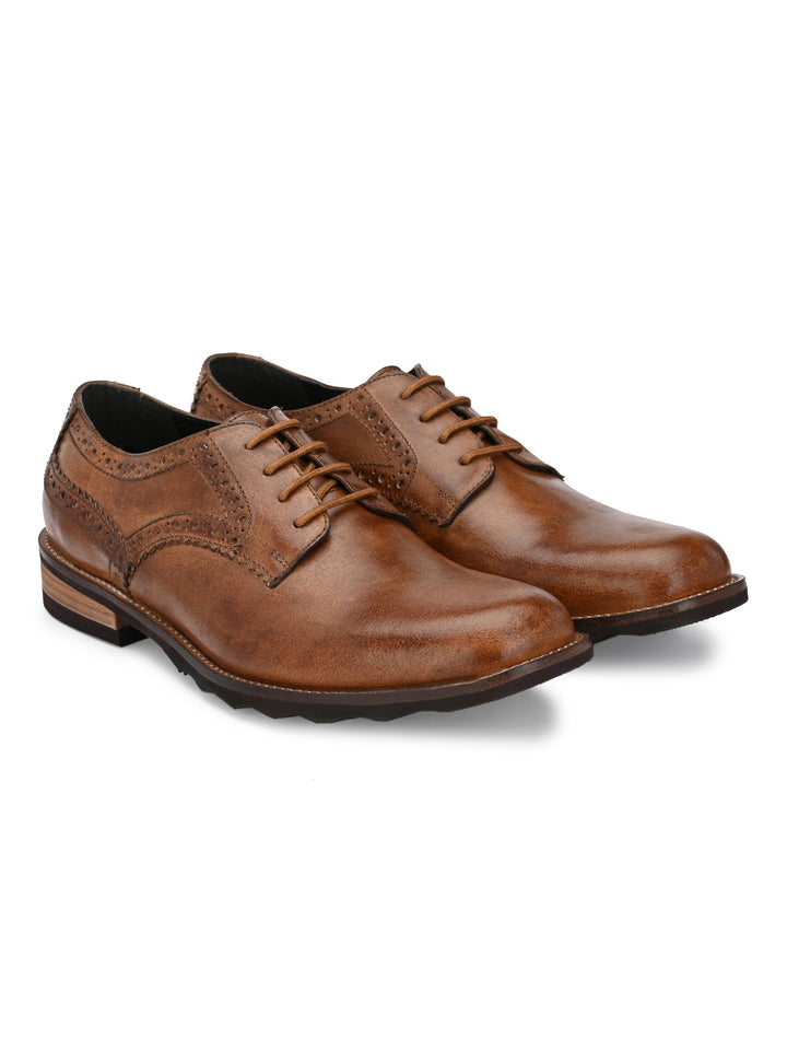 Men's Burnish Leather Formal Brogue Shoe