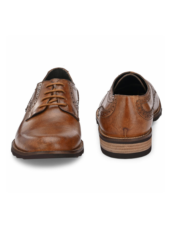 Men's Burnish Leather Formal Brogue Shoe