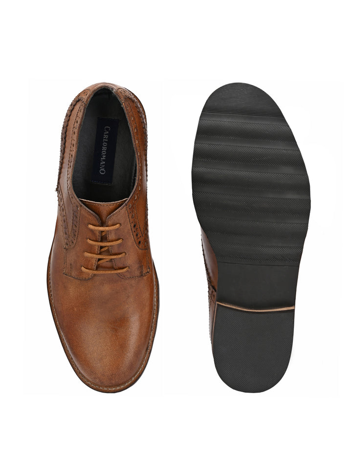 Men's Burnish Leather Formal Brogue Shoe